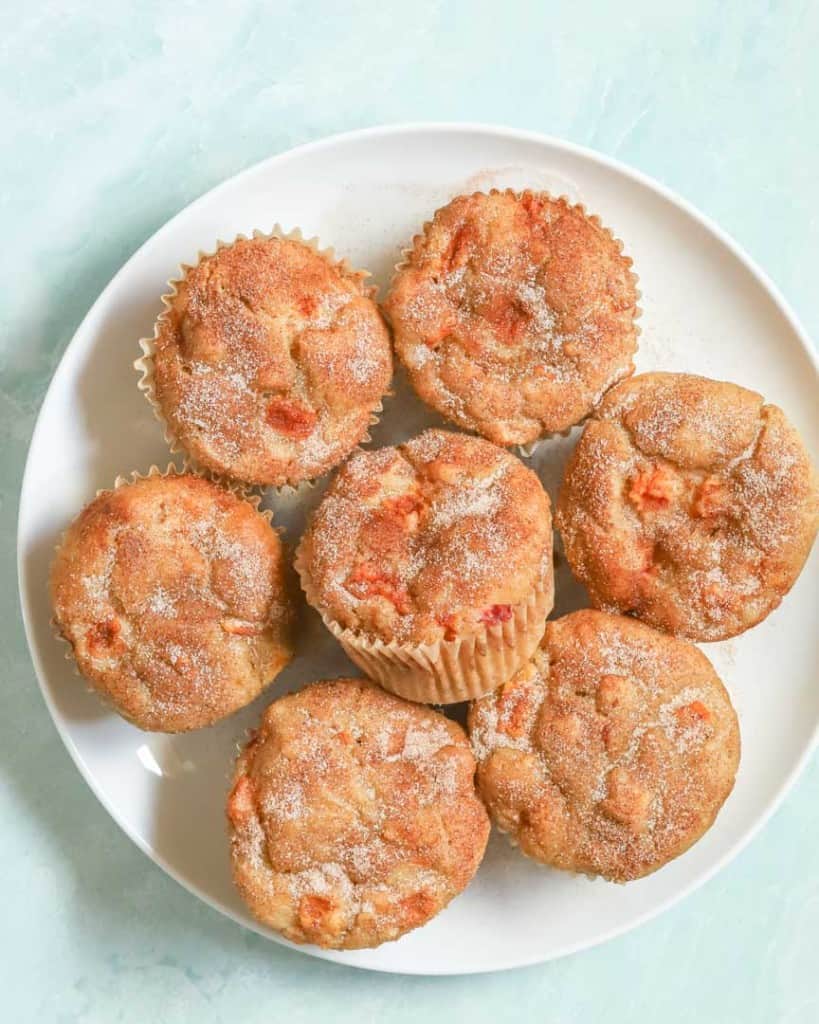 Overhead shot of Fresh Peach Muffins
